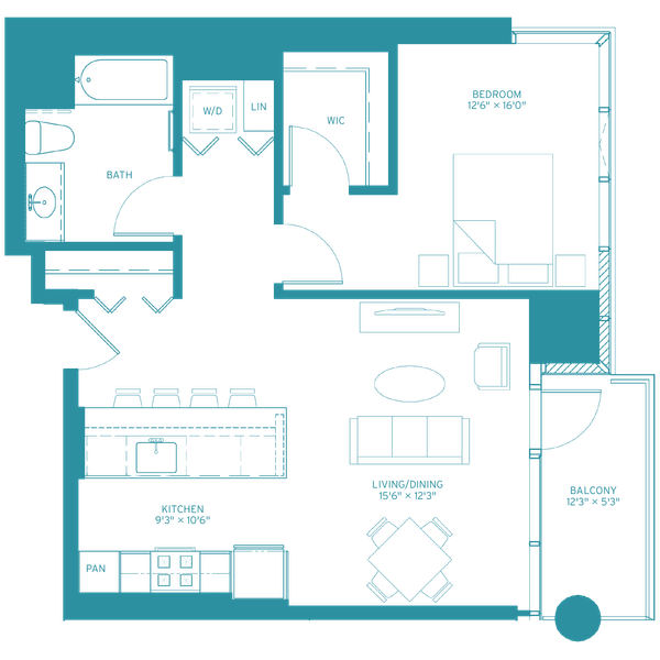 Halsted Flats 1 6a Teal