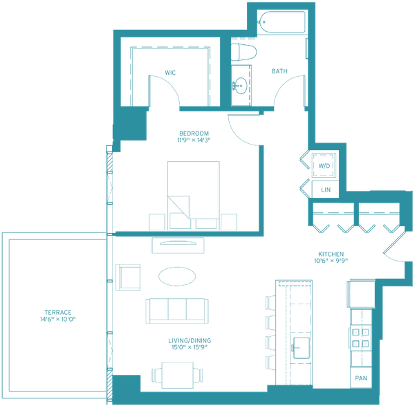 Halsted Flats 1 8t Teal