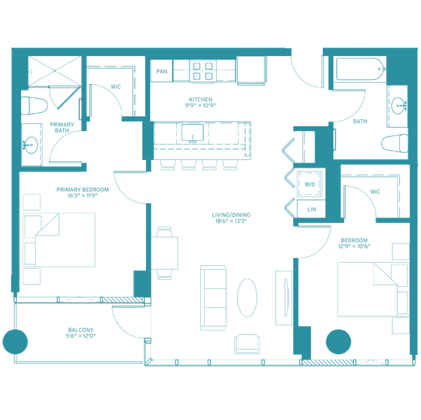 Halsted Flats 2 2 Teal