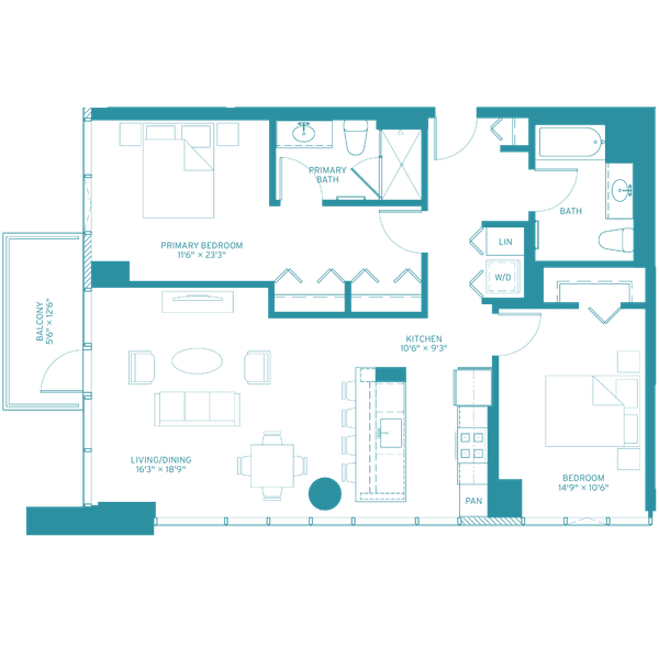 Halsted Flats 2 3 Teal