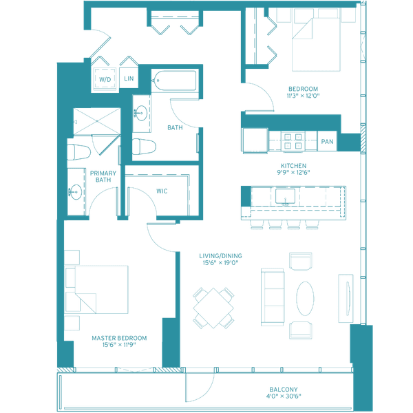 Halsted Flats 2 5a Teal